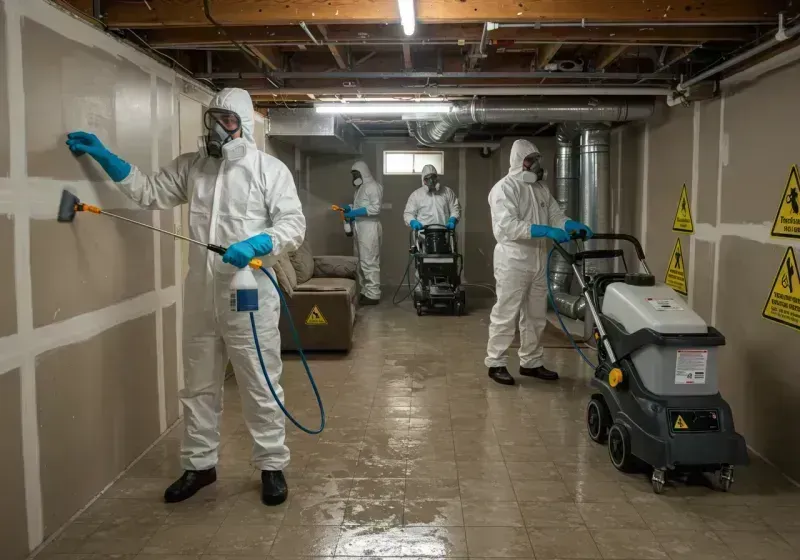 Basement Moisture Removal and Structural Drying process in Meridian Station, MS